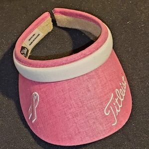Titleist Breast Cancer Awareness Visor Cap Hat Pink Womens One Size adjustable.